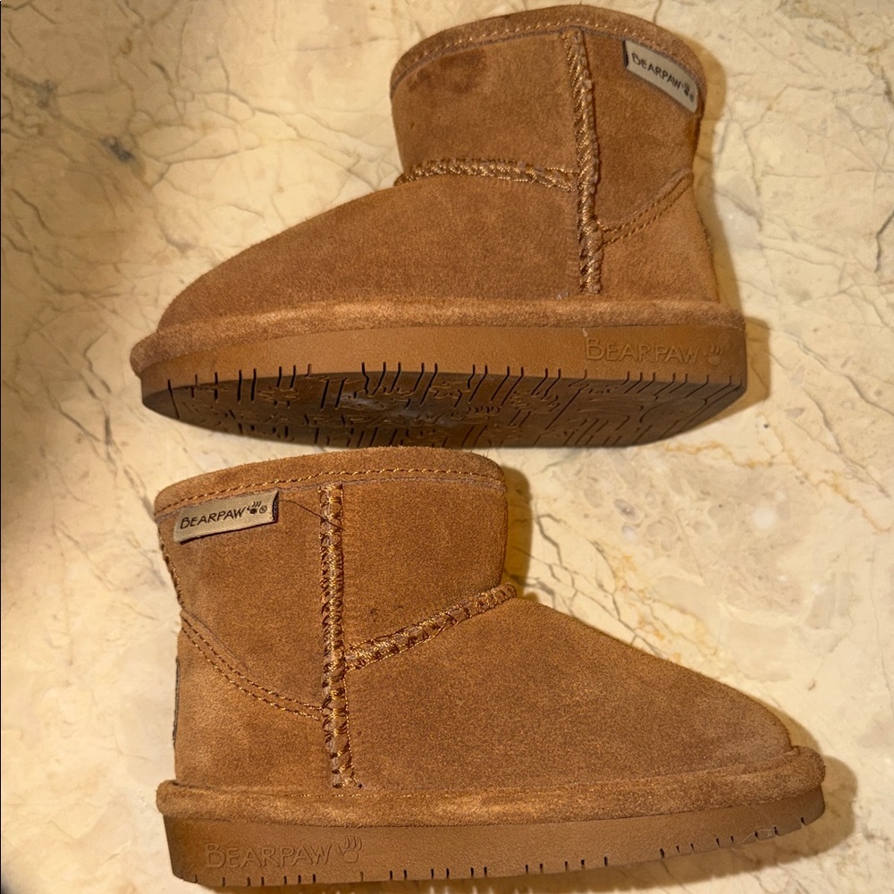 BearPaw Tan Suede Ankle Boots